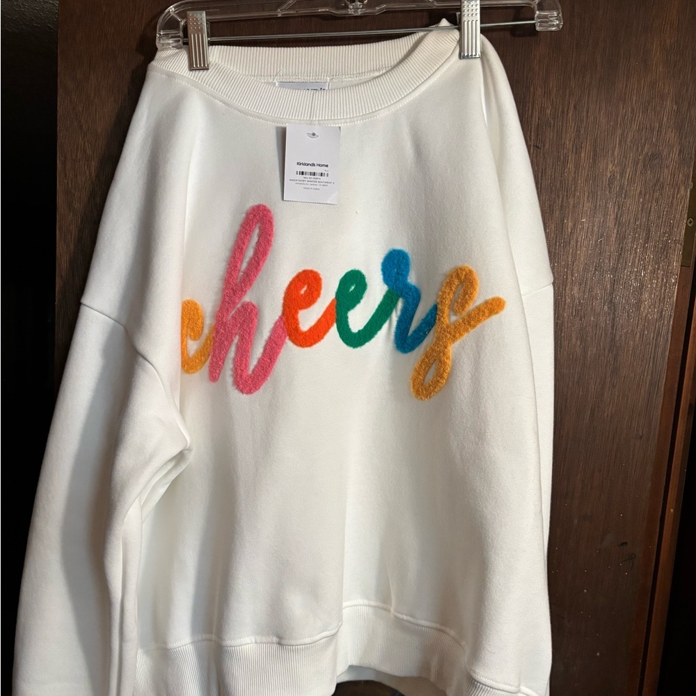 Colorful 'Cheers' White Sweatshirt